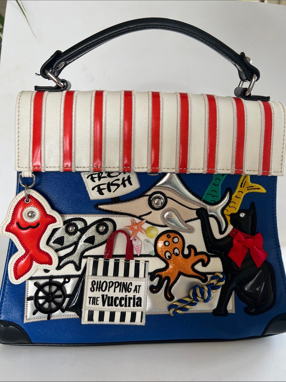 Tua Braccialini cartoline Firenze made in Italy top handle bag w charm Sicily